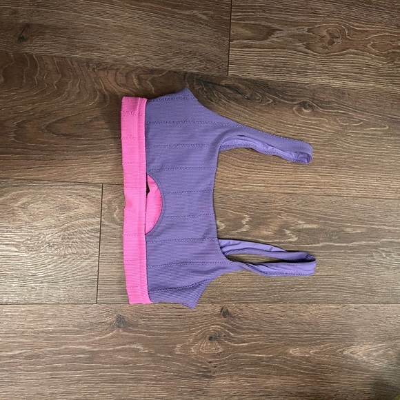 aerie Other - aerie cutout pink and purple bikini top size large